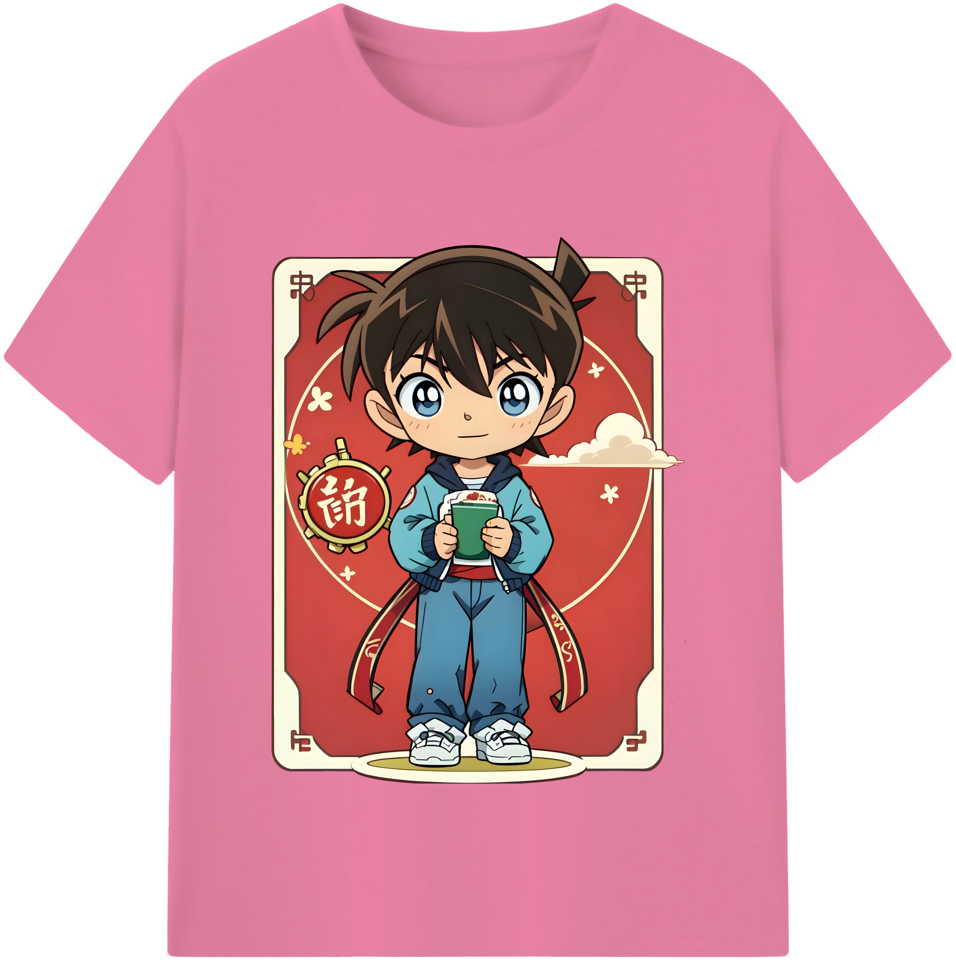 （画像用） 名探偵コナン 江戸川 コナン Detective Conan Conan Edogawa 綿100％半袖Tシャツ（フロントプリント）